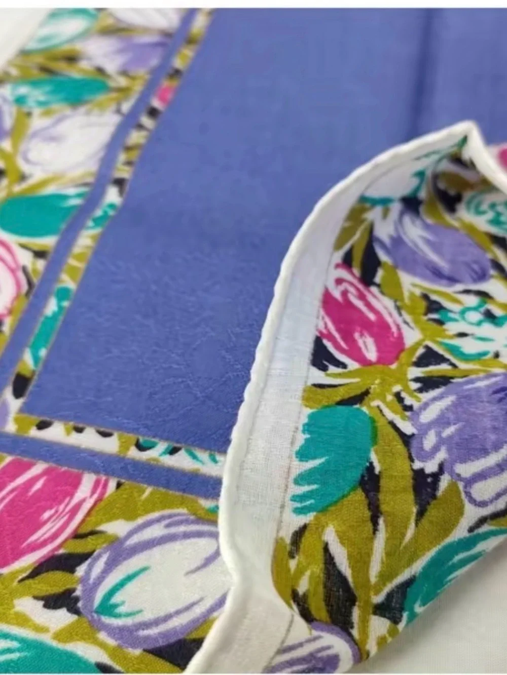YSL Floral blue scarf
